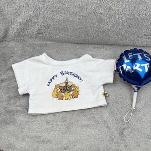 Build-A-Bear‎ Happy Birthday Shirt  & Let's Party Balloon Retired Celebration